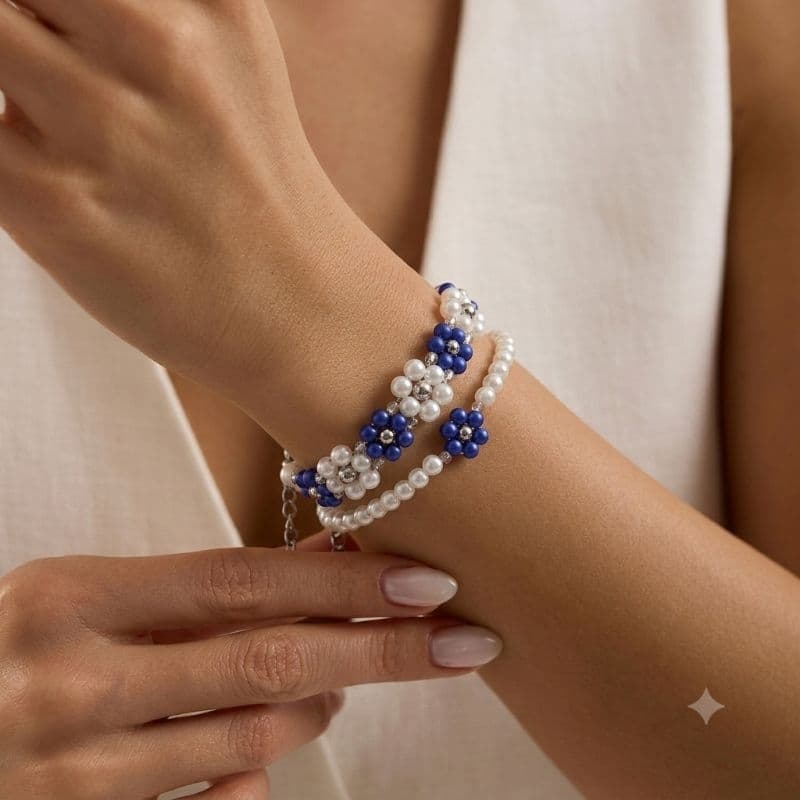 Kit pulseiras artesanal de florzinhal | Acessório feminino | Pulseira de miçangas