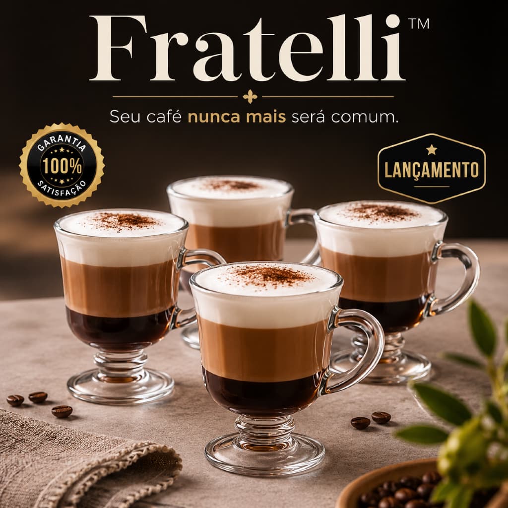 Conjunto Canecas Vidro Capuccino 120ml 4 Peças Design Transparente Durável