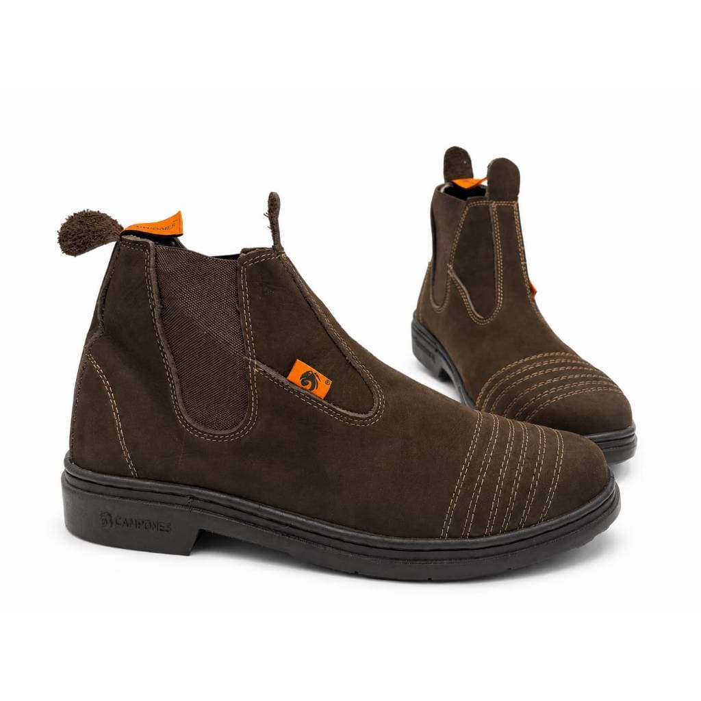 Botina Vaquejada Masculina Couro Legítimo Nobuck Bota Country Costurada Confortável