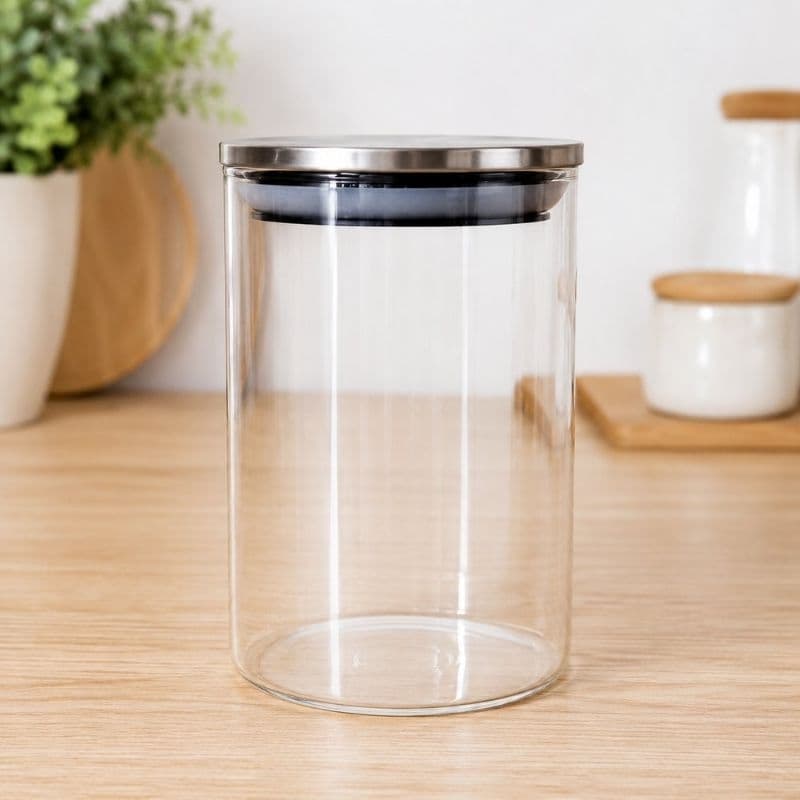 Pote Hermético Redondo Com Tampa de Inox 1,1 Litros