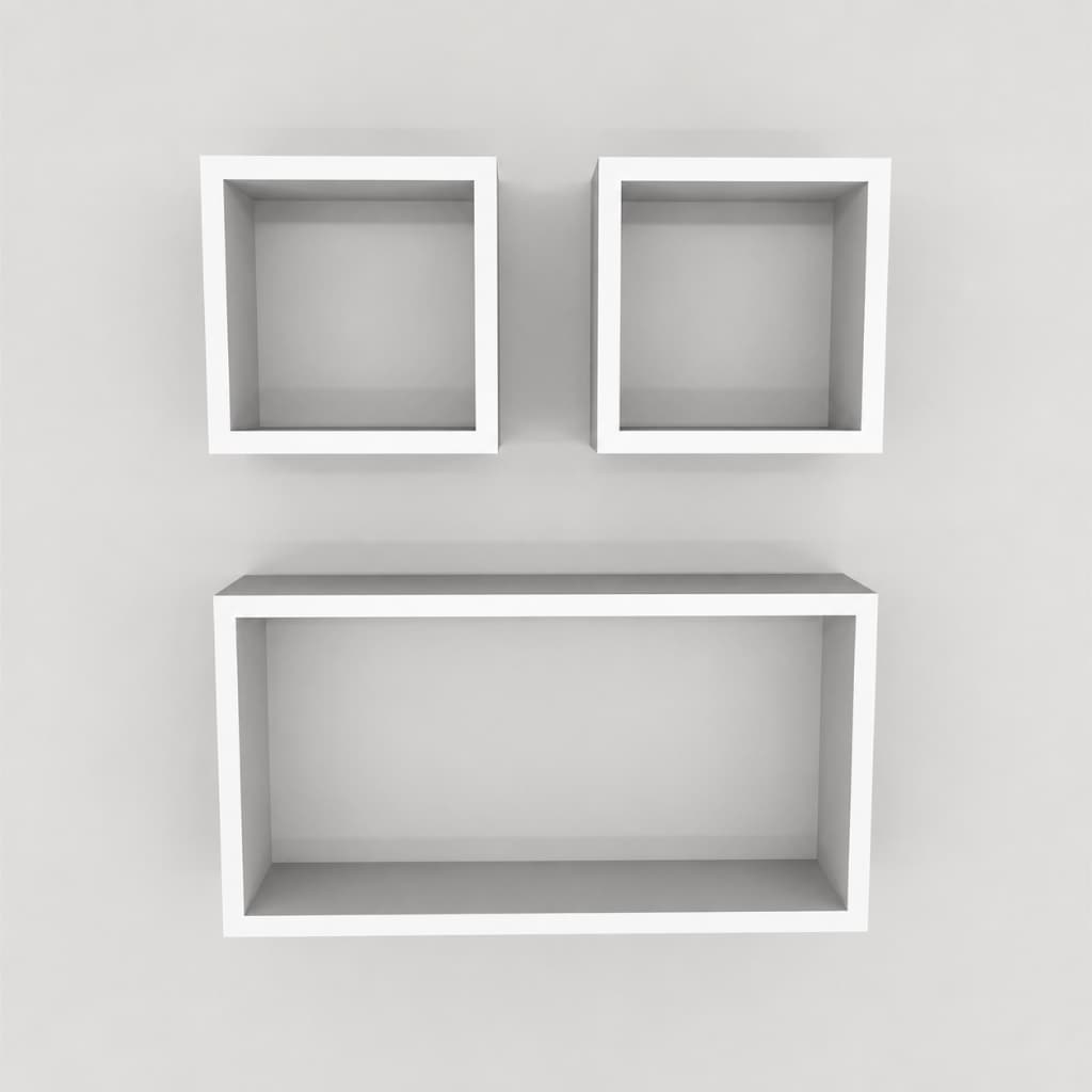 Trio de Nicho Decorativo Parede Prateleira Suspensa Sala Quarto Escritório Organização Armazenamento