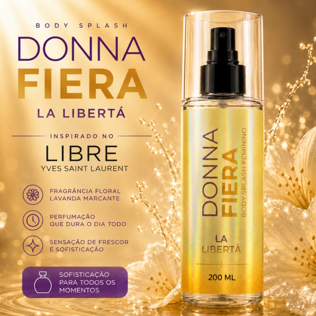 Body Splash Desodorante corporal Feminino Donna Fiera Lá Libertá (Essenza Libbre) 200ml Mulher Rica