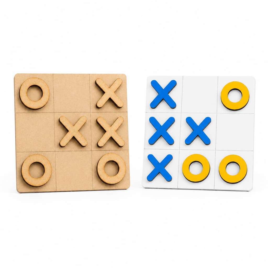Jogo da Velha MDF Infantil Educativo Brinquedo Pedagógico Divertido