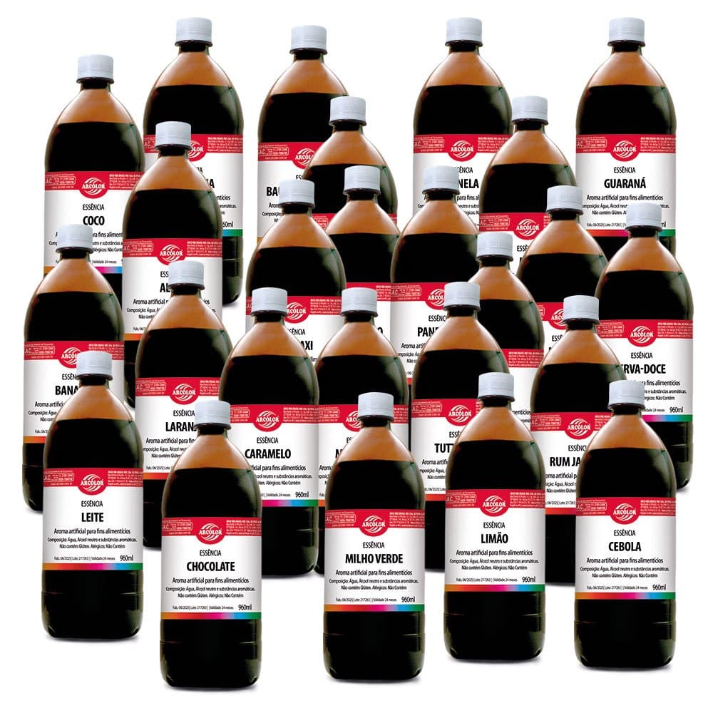 Essência de Baunilha e Baunilha Branca Arcolor 960ml