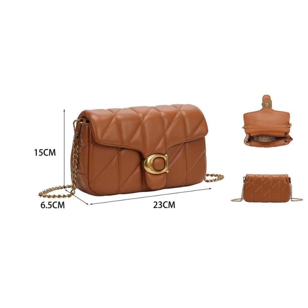 🛍️ Bolsa Feminina Transversal Matelassê com Alça de Corrente
