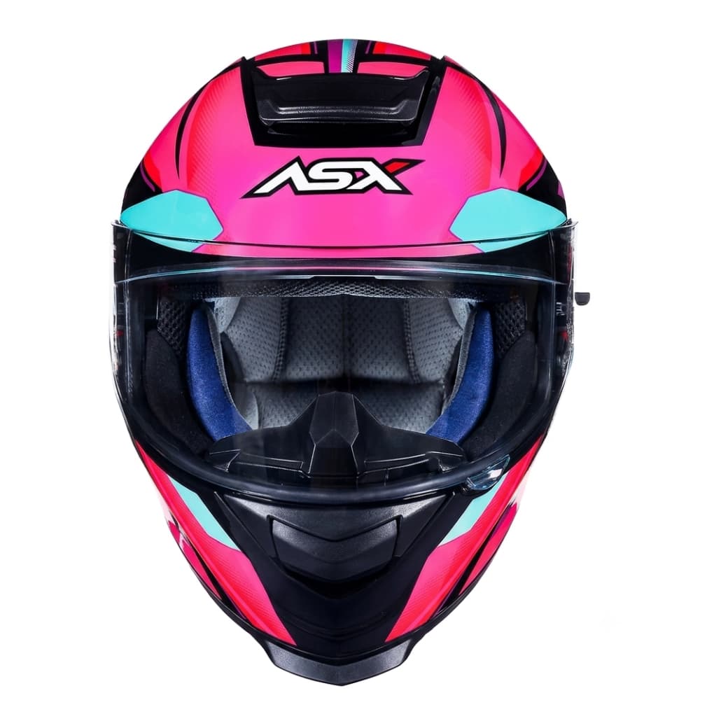 Capacete Fechado Feminino Asx Eagle Sv Rosa Tiffany Brilhante