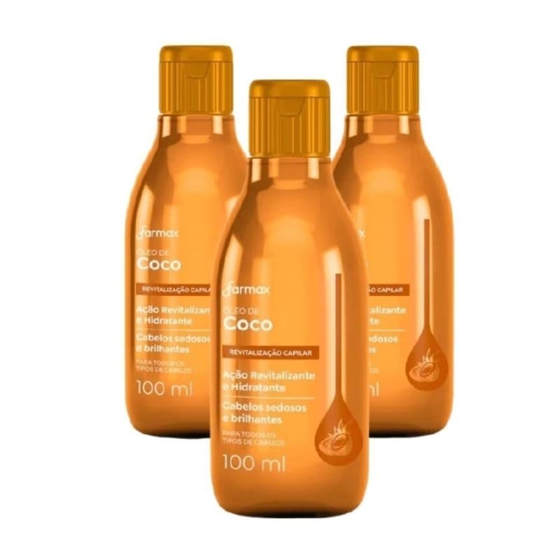 Óleo de coco para cabelo capilar e corporal 100 ml farmax