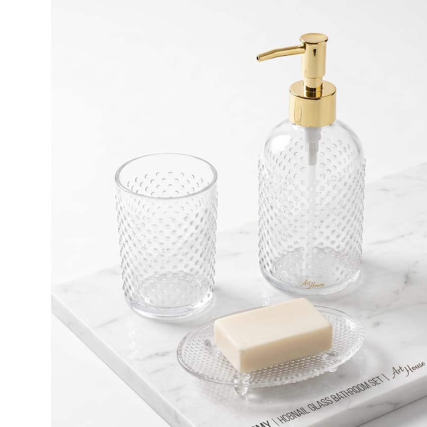 Kit Para Banheiro Conjunto Porta Sabonete Líquido Saboneteira Copo