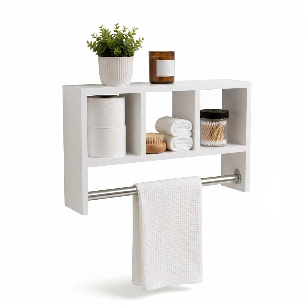 Nicho MDF com Porta Papel Toalha Decorativo Organizador Moderno
