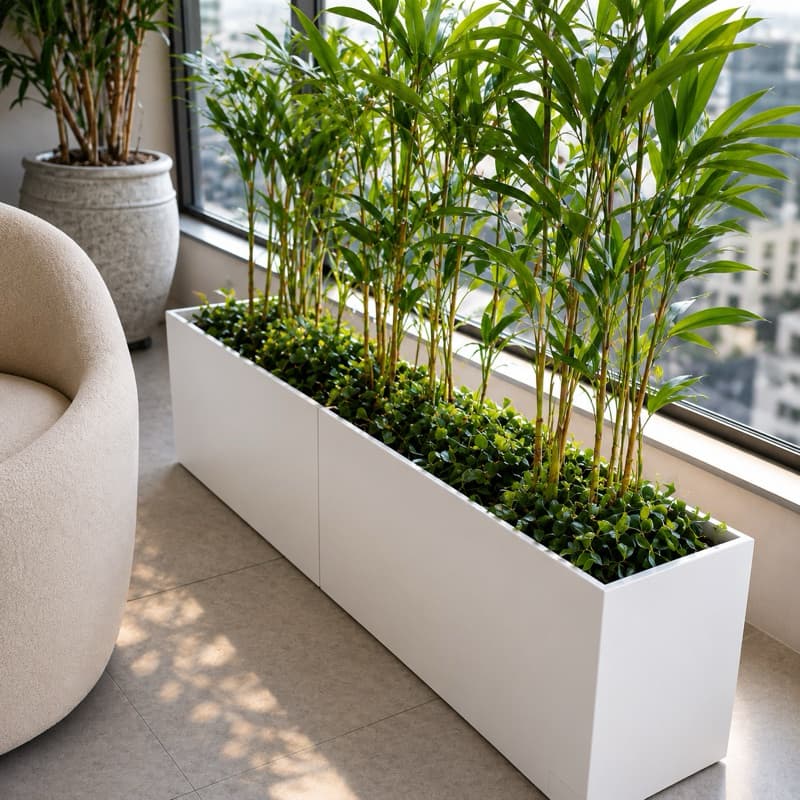 Jardineira Luxuosa 80x40 com Prato Invisível | Vaso Decorativo para Plantas