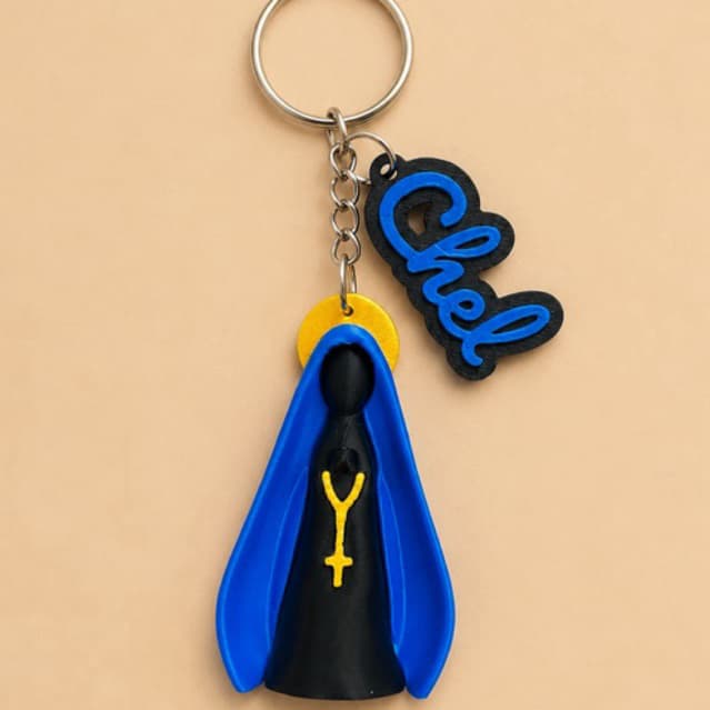 Kit chaveiro Nossa Senhora Aparecida com nome personalizado Lembrancinha religiosa