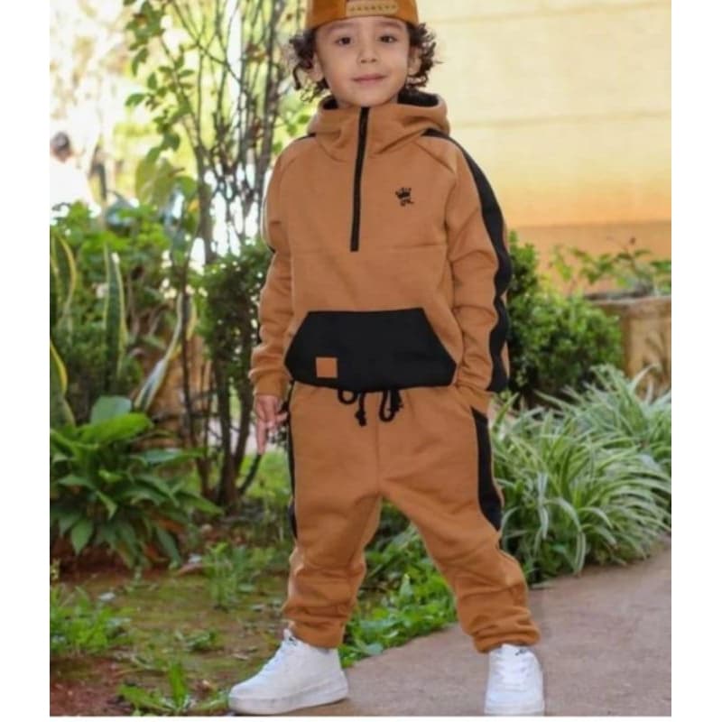 Conjunto Moletom Infantil Masculino com Capuz | Blusa e Calça Casual Inverno Menino 2 ao 14