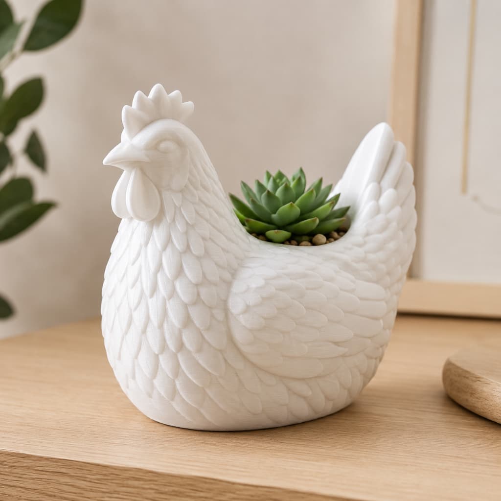 Vaso Galinha Decorativo Para Suculentas Cachepot Decoração Cozinha Sala Farmhouse Fazenda