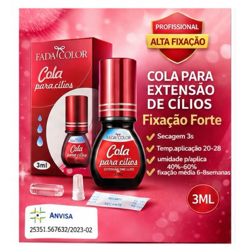 Cola Fada Color para Extensão de Cílios -3ml