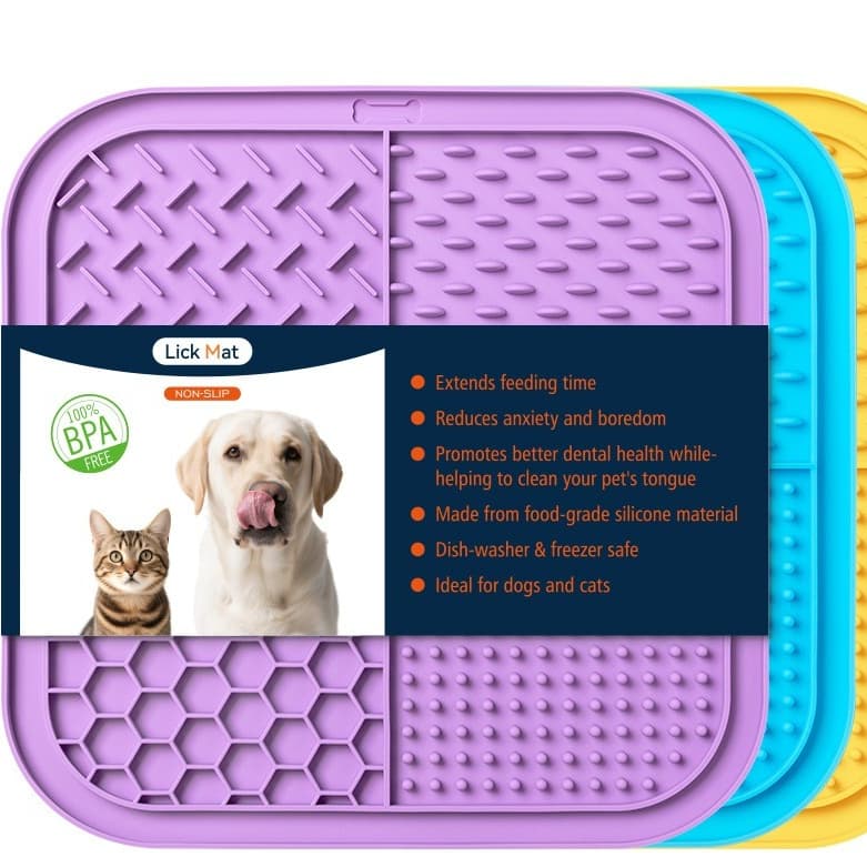Tapete Lamber Pet Comedouro Lento Antiestresse para Cães e Gatos Alimentação Lenta Silicone