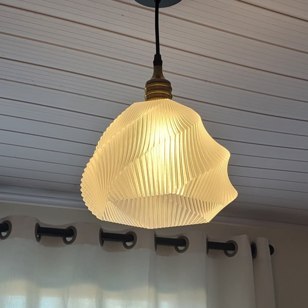 Cúpula Pendente Decorativa Translúcida Luminária Design Orgânico