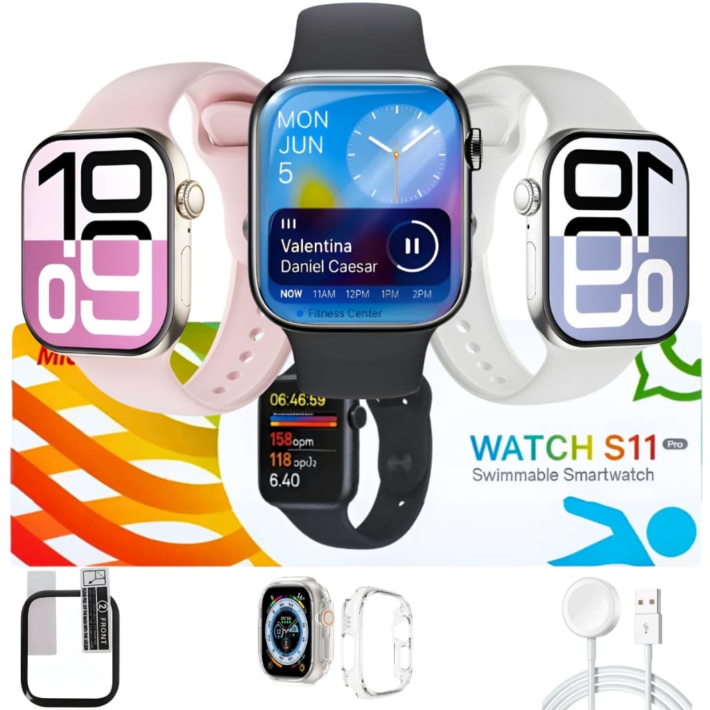 Smartwatch Reponde Whatzz S11 Pro AMOLED 47mm Relógio Feminino Masculino Lançamento Série 11 Chat GPT GPS NFC
