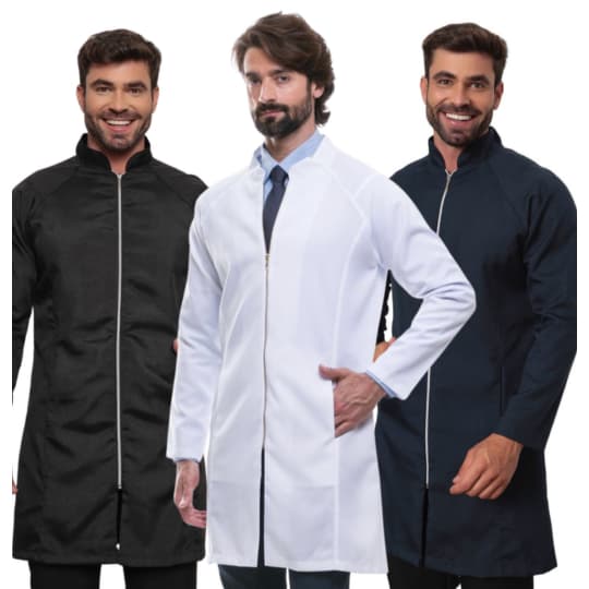 Jaleco Masculino Premium Ziper Metal Viena Várias Cores Gardenia Jalecos