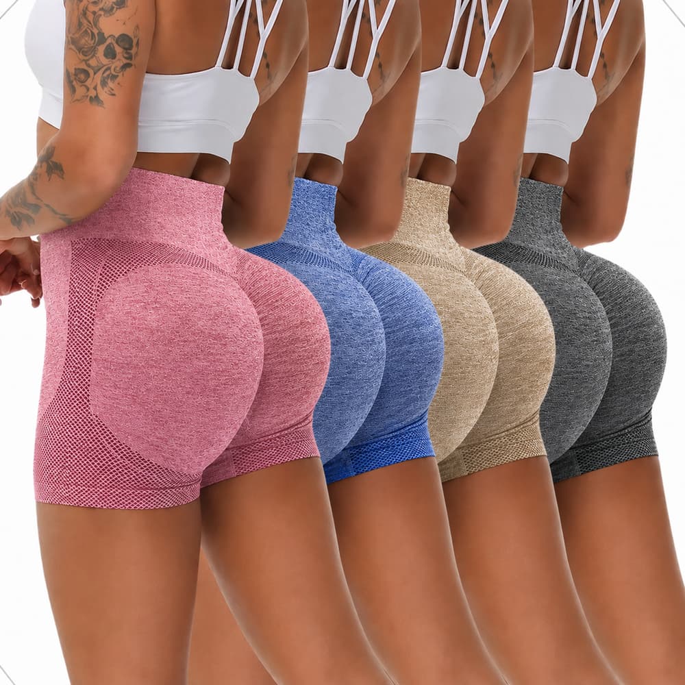 Kit 4 ou 1 Unidade Short Levanta Bumbum Feminino Academia Yoga Fitness Modeladora Zero Transparência