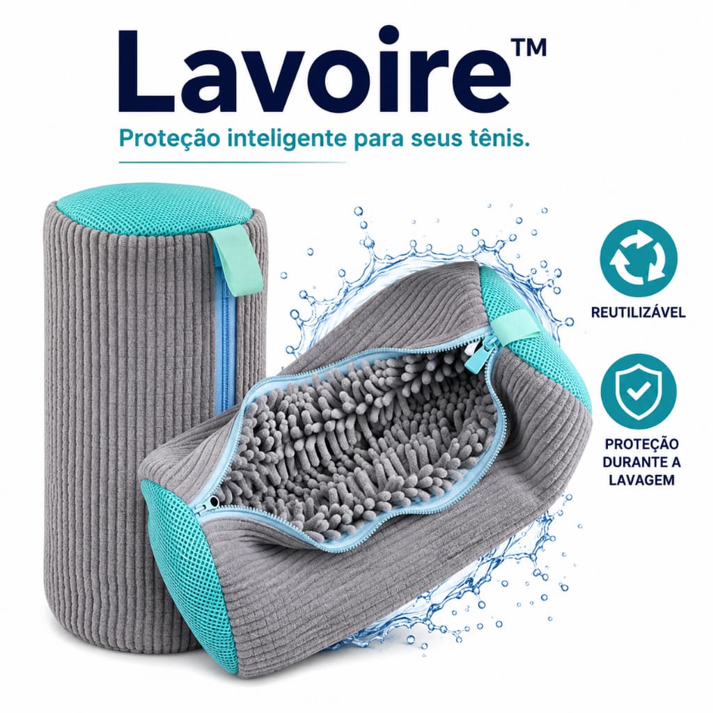 Bolsa para Lavar Tênis em Microfibra com Zíper Reforçado Protege Roupas e Calçados na Lavadora