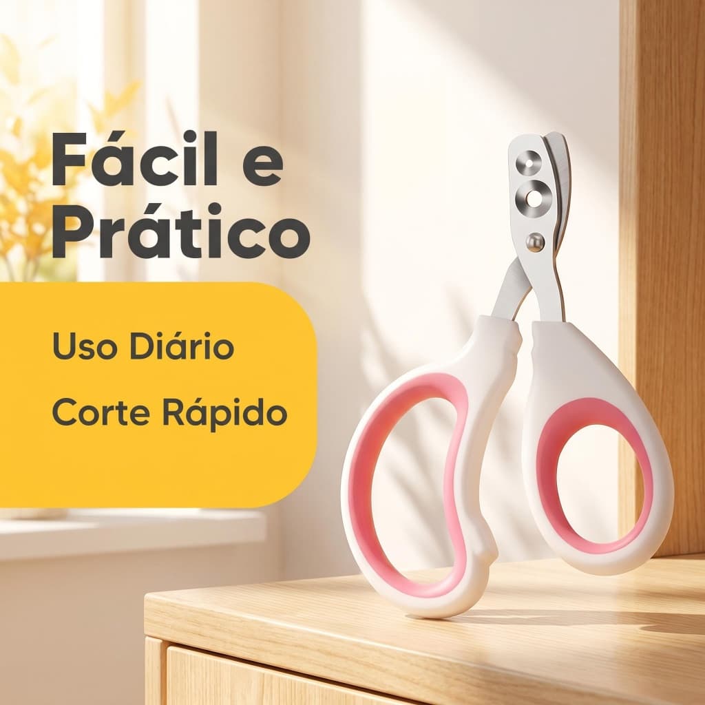 Alicate Cortador de Unhas para Gatos Rosa Fácil de Usar