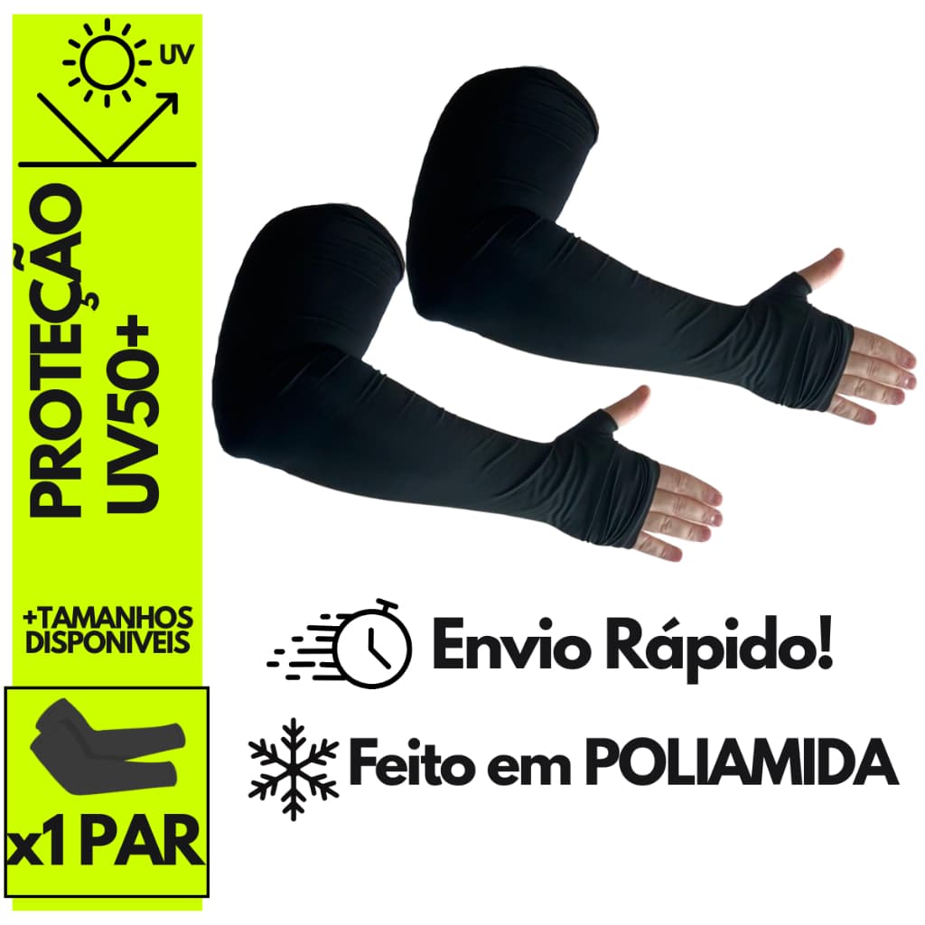 Par Manguito mangote com dedo dedeira proteção solar UV50+ corrida fitness entregador unissex Anema