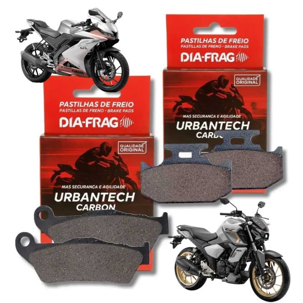 Kit  Pastilha Freio Yamaha Yzf R15 Abs E Fz15 Fazer 150 Abs  2023 2024 2025 2026 Diafrag 20875 - 20839