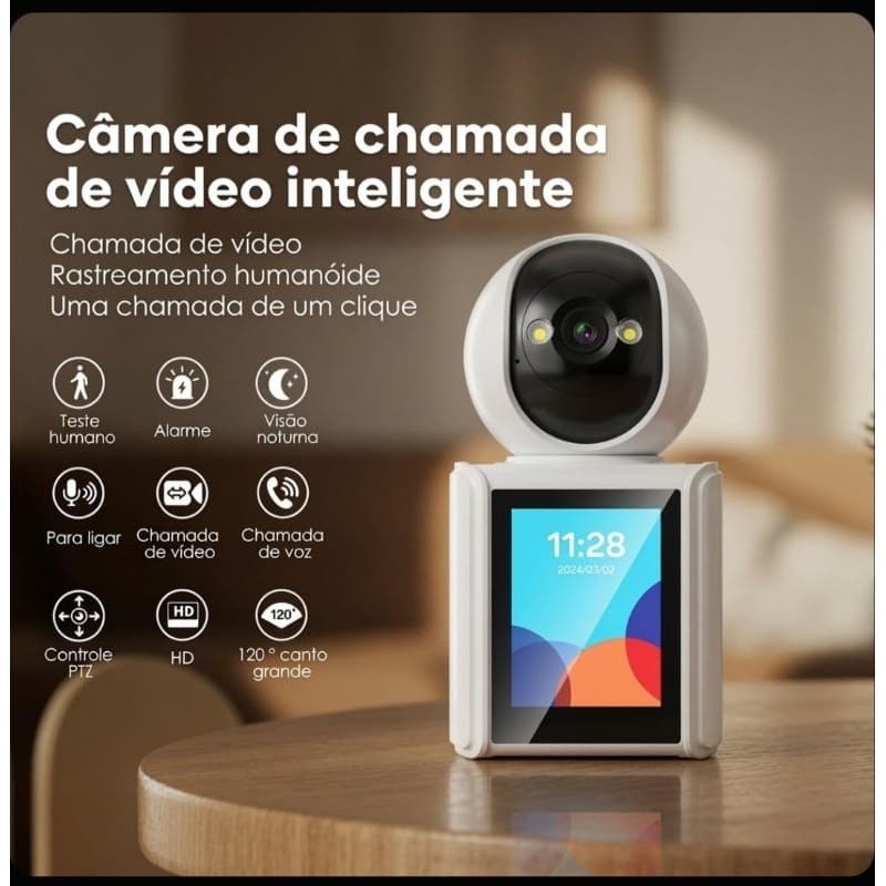Babá Eletrônica com Câmera Segurança Tela Full HD Chamada De Vídeo