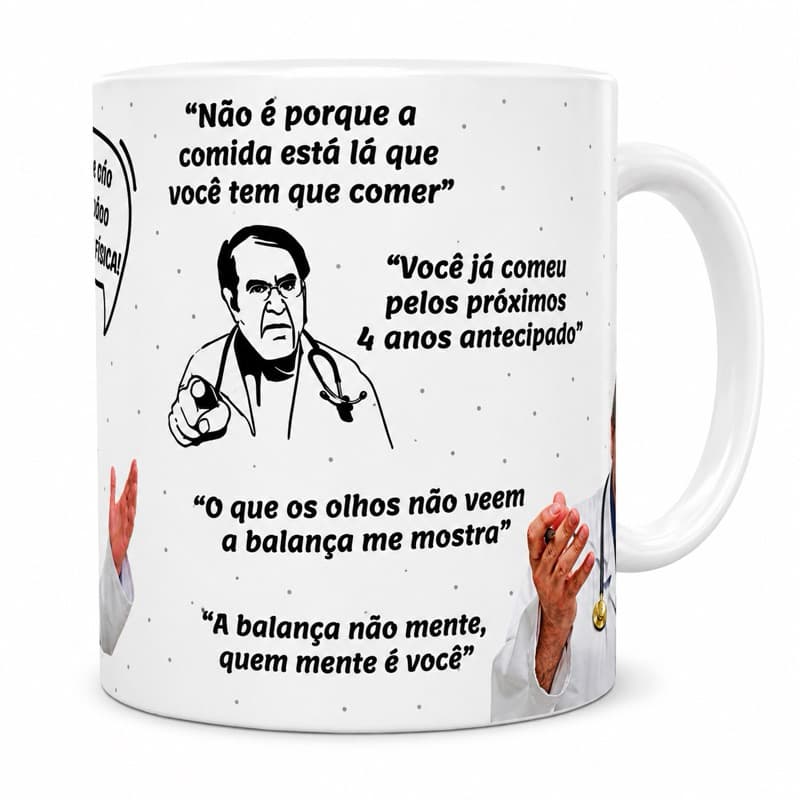 Caneca Personalizada Dr Now Quilos Mortais Fitness Frases Só Café Solta esse Pão Kilos