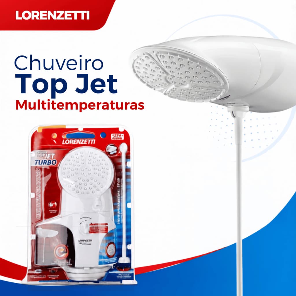 Chuveiro Ducha Lorenzetti Top Jet Multitemperaturas 4 Temperaturas Grande Espalhador Original