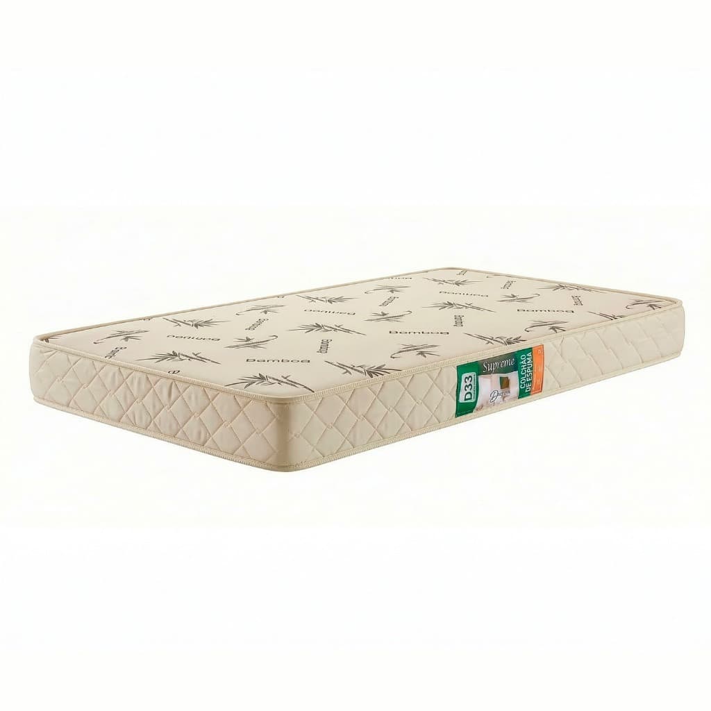 Colchão Solteiro Espuma D20 188x88x12 Tecido Bordado DESPUMALAR Quarto Hóspedes Pousada Aconchegante Resistente