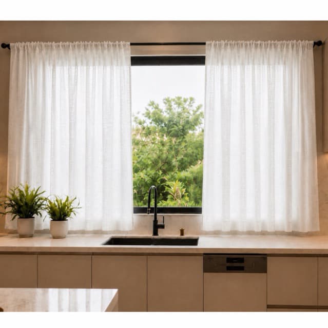 Cortina Elegante Linho Voil Flame 2,80x1,20 p/ Varão Passante – Sem Ilhós