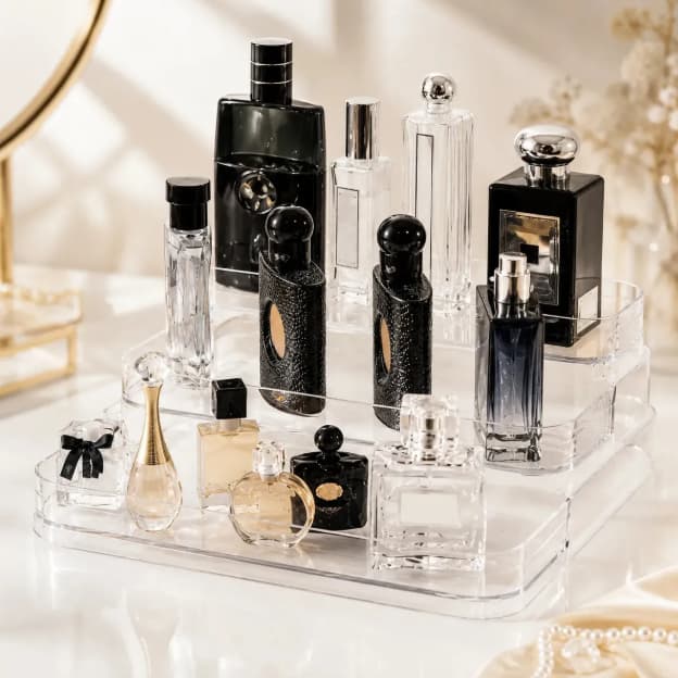 Porta Maquiagem Organizador De Cosméticos Perfumes Prateleira Acrílica 3 Andares