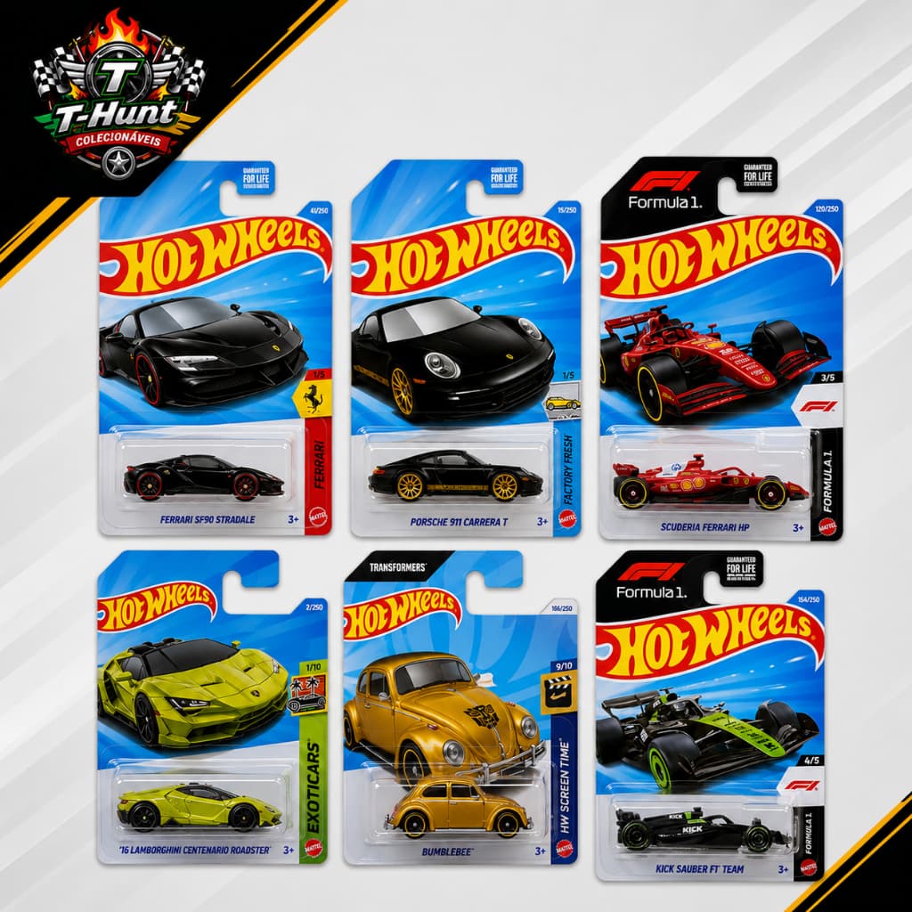 Carrinhos Hot Wheels Mainline 2026 | Escolha seu Modelo | Ferrari, Porsche, F1 e Mais | Lote C, H, G, F, C