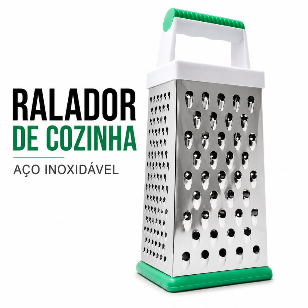 Ralador 25cm Aço Inox 4 Faces Resistente Cozinha Para Verduras Legumes Queijo Multiuso