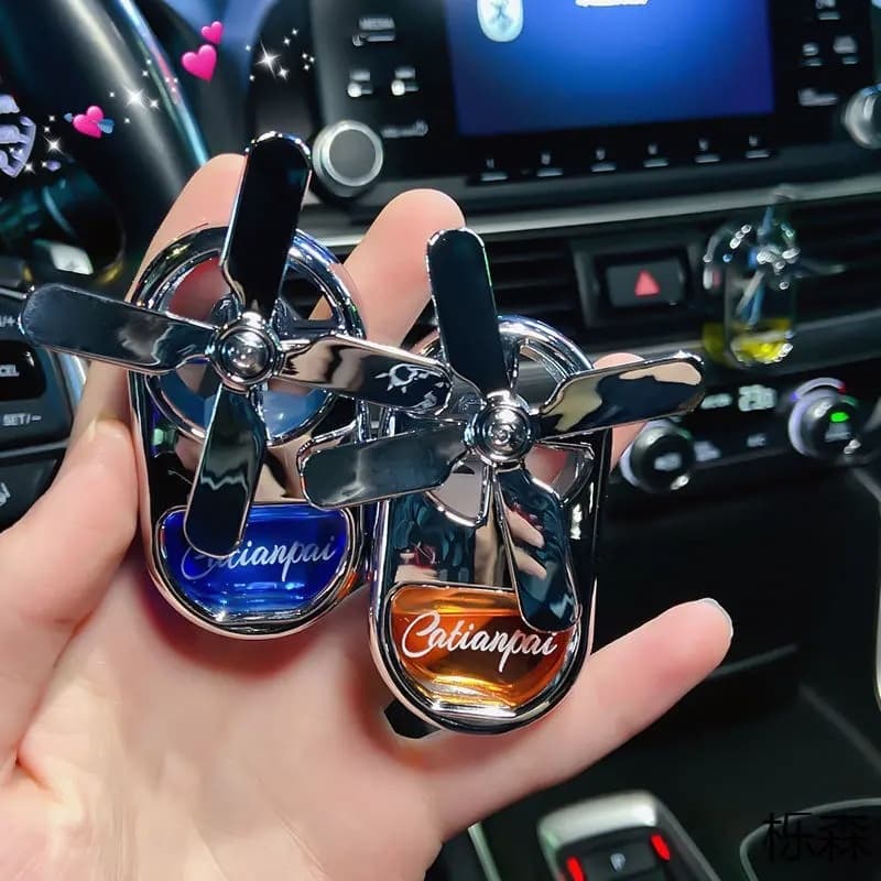 Mini Ventilador De Metal Com Difusor De Perfume Para Carro - Aromatizador Portátil Automotivo