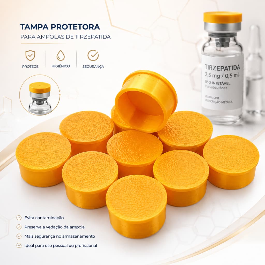 Tampas Para Ampolas de 3ml Tirze Tampas De Proteção Frasco 3ml