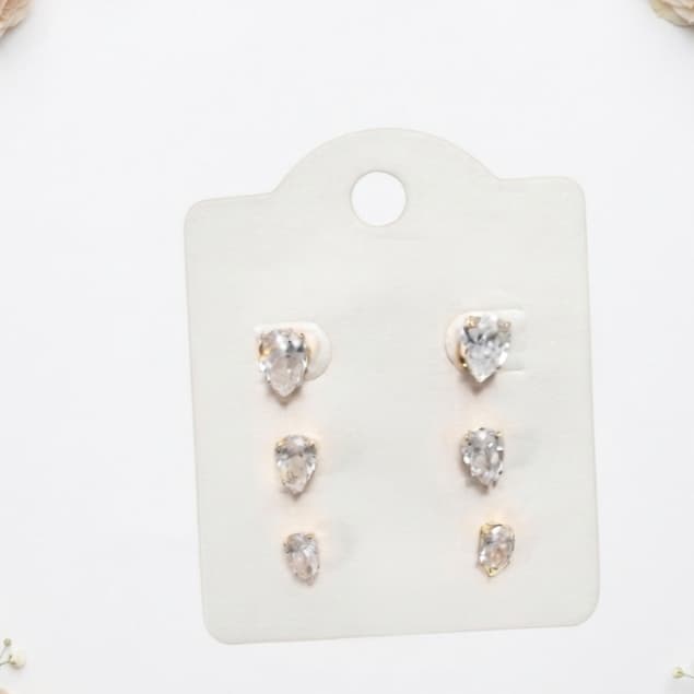 Trio de Brinco Ponto de luz Banhado a Ouro 18k/Elegância para Todos Momentos/Antialérgico