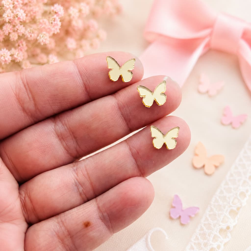 Mini Aplique Borboleta Espelhado Para Laços Tiaras Artesanato