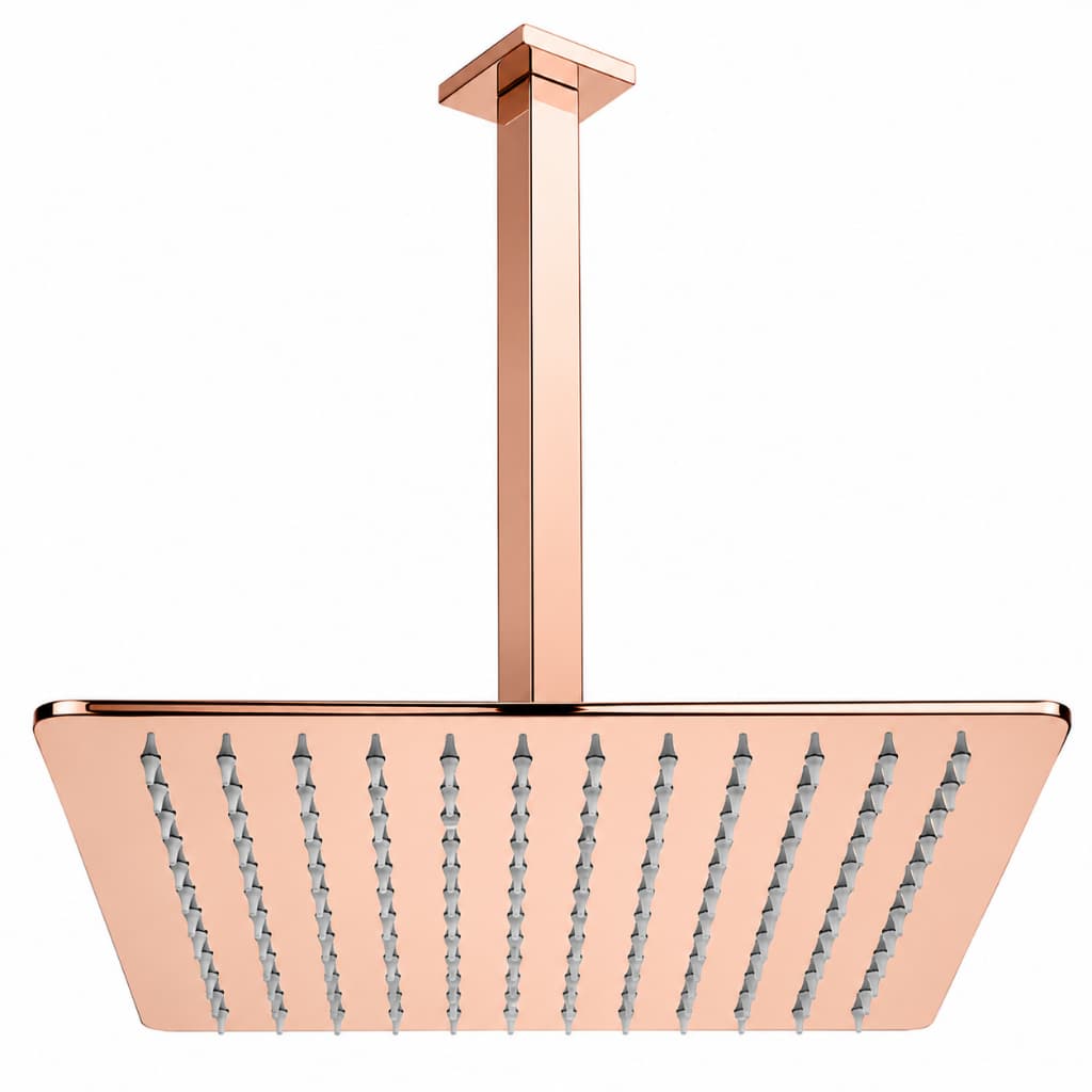 Ducha Teto Slim Quadrada 25x25cm. Rose Gold Brilhante