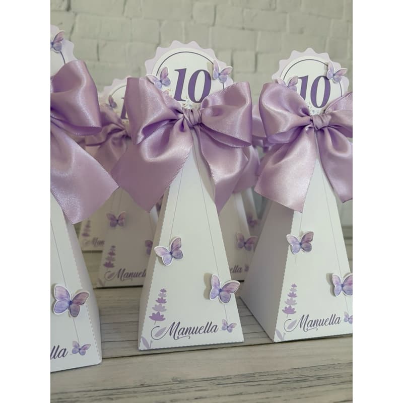 Caixa pirâmide personalizada Jardim encantado/ Borboletas
