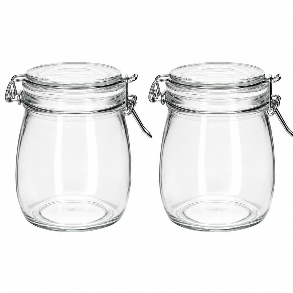 Kit 2 Potes Herméticos de Vidro com Tampa Inox 830 ML -Tuut