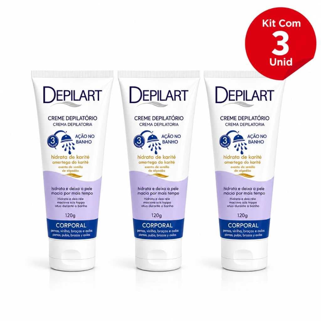 Kit 3un Creme Depilatório Banho Depilart 120g 3 Min