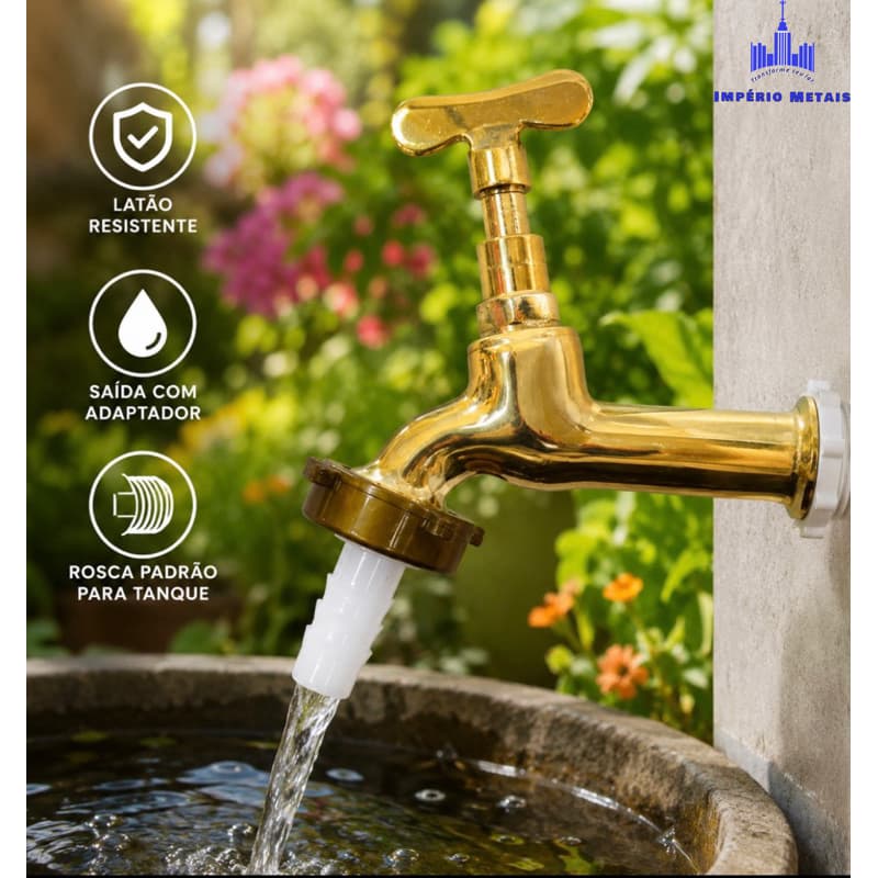Torneira 1130 De Metal Polida Para Jardim