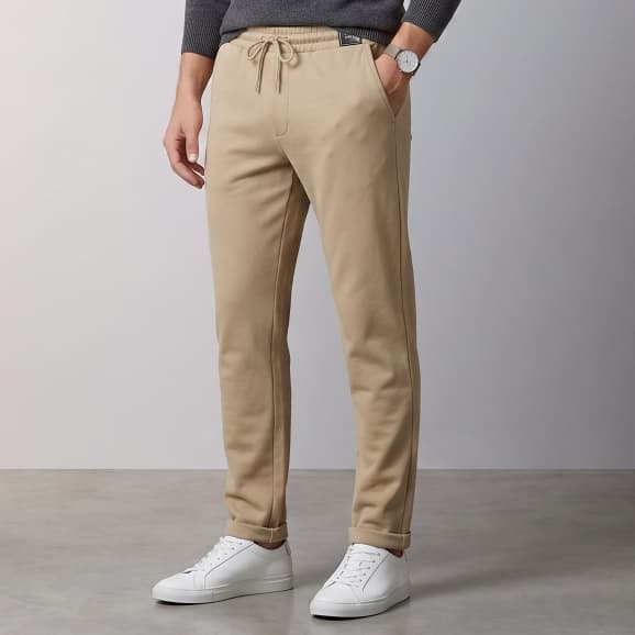 Calça de Moletom Masculina Casual Elegante Social Com Elastico Na Cintura e Bolsos