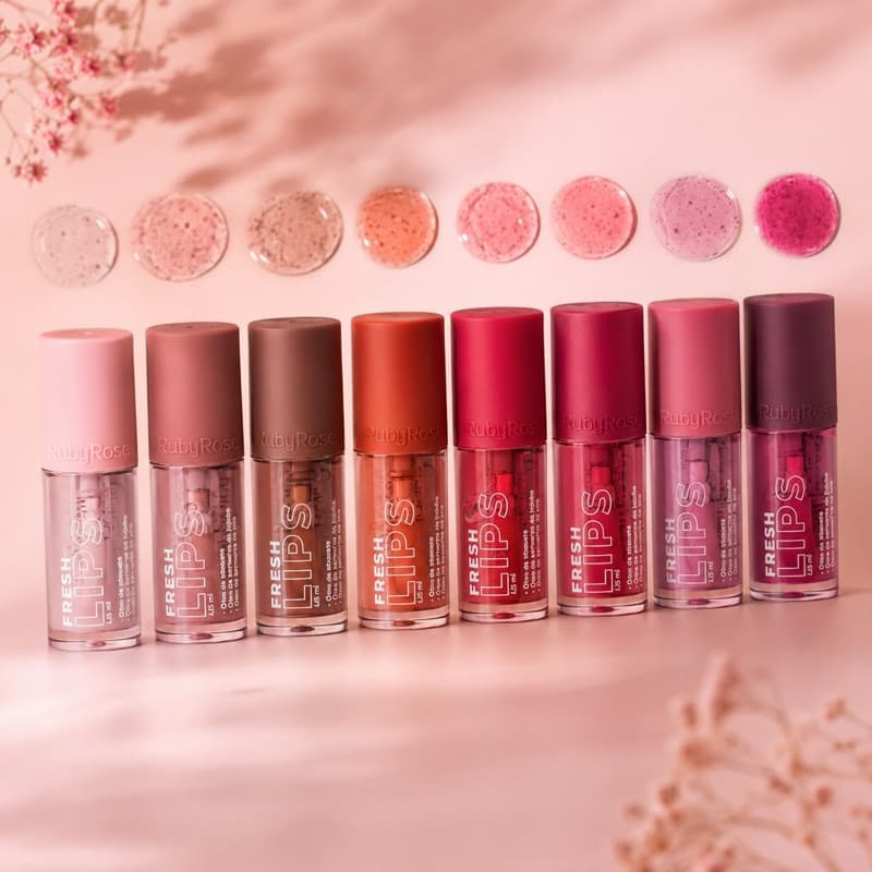 Lip Oil Labial Fresh Hidratante By Ruby Rose Brilho Natural- Varias Cores