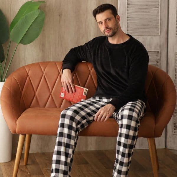 Fleece Calça De Pijama Masculina Xadrez Conforto Soft Aconchegante S2 Modas Fashion