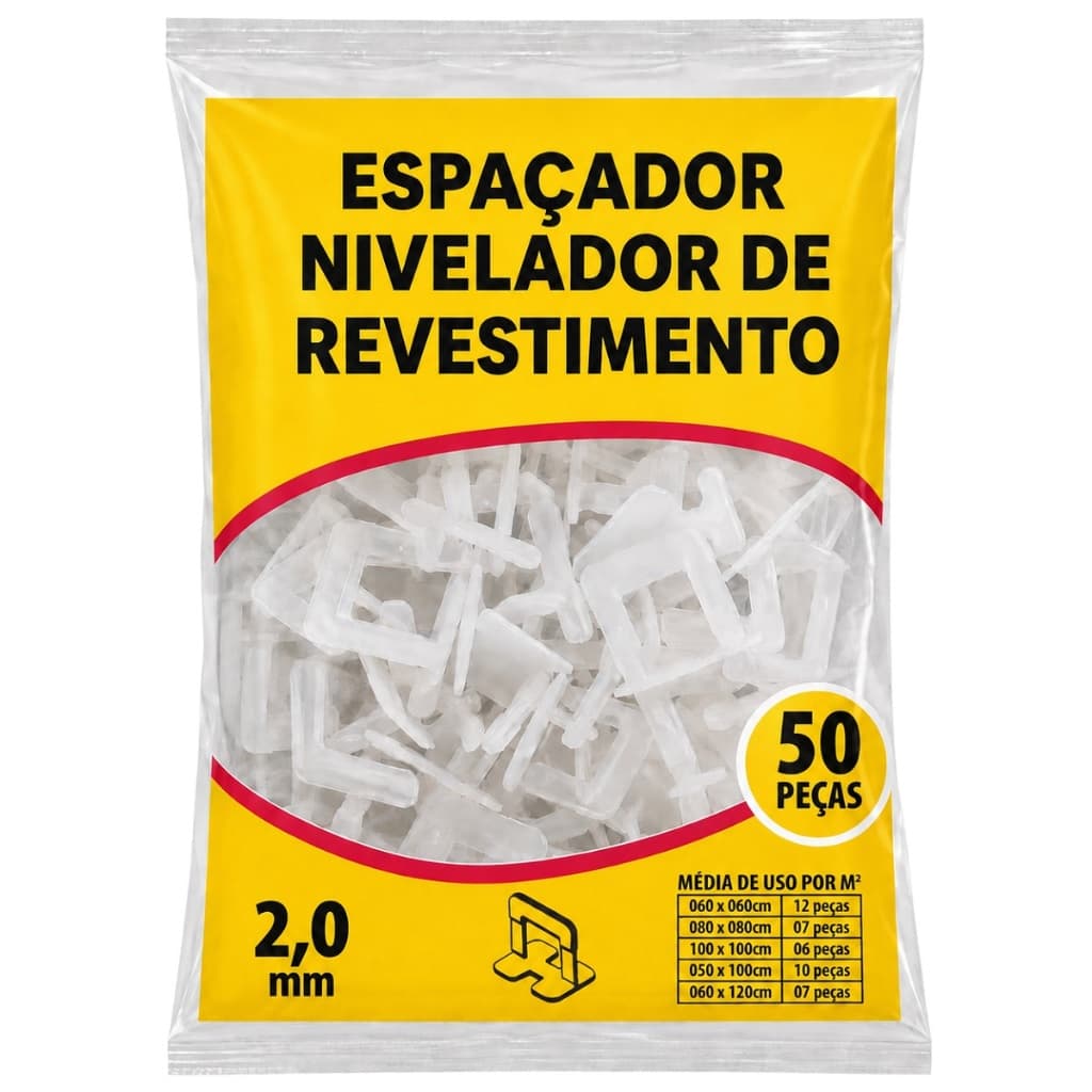 Espaçadores Para Piso Porcelanato Clip 100 Unidades Forte 2mm