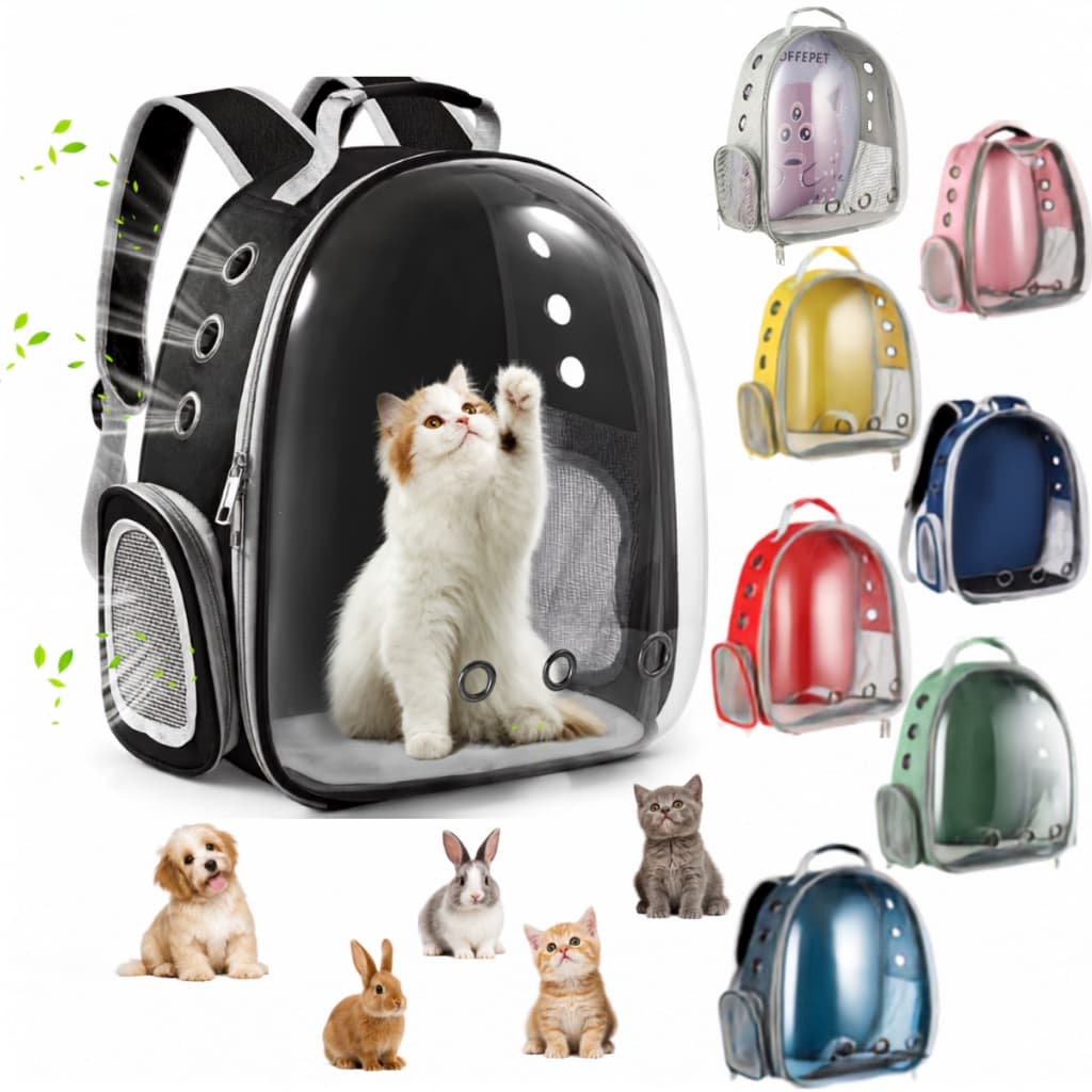 Mochila Pet Transporte Gato Cachorro Transparente Astronauta Cápsula Bolsa Pet Viagem Pequeno Porte Cães Gatos Coelho