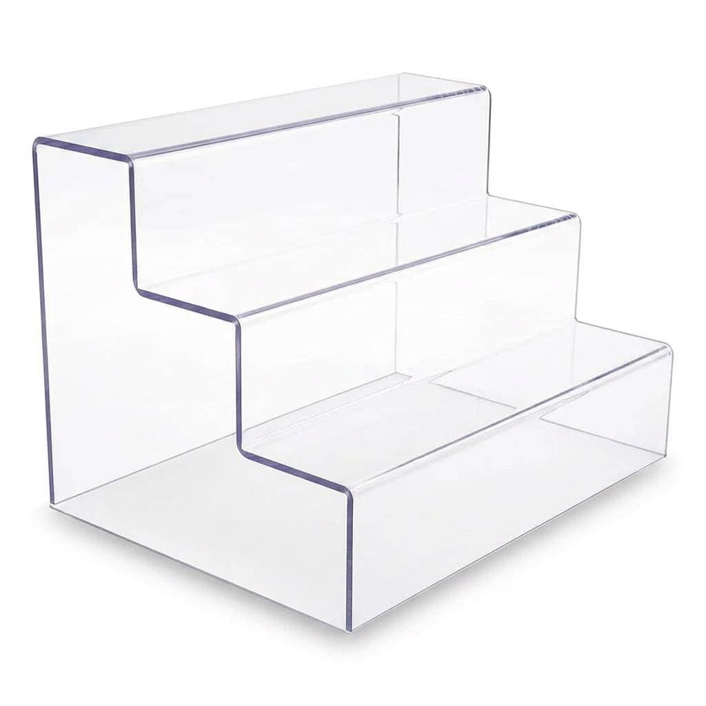 Escadinha Expositora Organizadora Acrilico 3 Andares Vitrine Cósmeticos Doces Produtos Variados